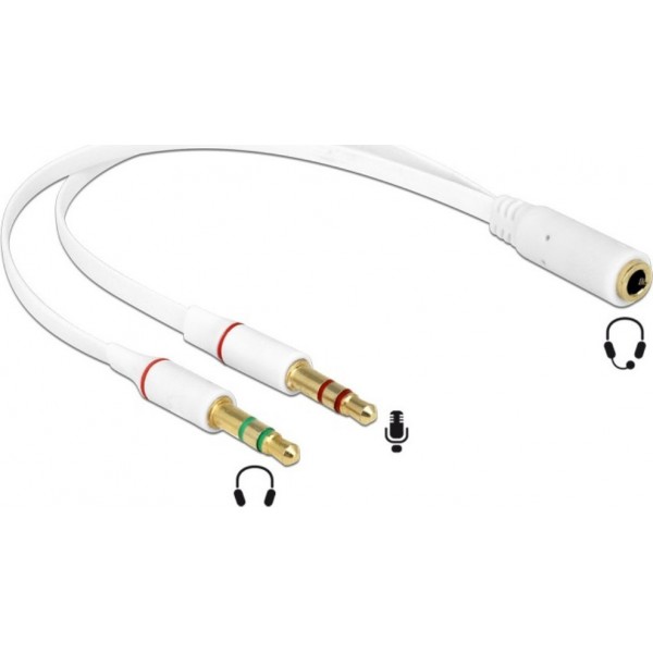 DELOCK Αντάπτορας από 3.5mm 4-pin jack σε 2x 3.5m 3-pin jack, 65585