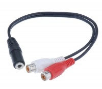 POWERTECH καλώδιο 2 x RCA F / Jack 3,5mm F - 0.20m