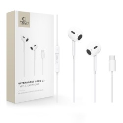 Tech-Protect Ultraboost Core G2 In-ear Handsfree Ακουστικά με Βύσμα USB-C Λευκό