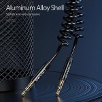 USAMS Καλώδιο Aux Jack 3.5mm SJ256, Σπιράλ, 1.2m, Μαύρο