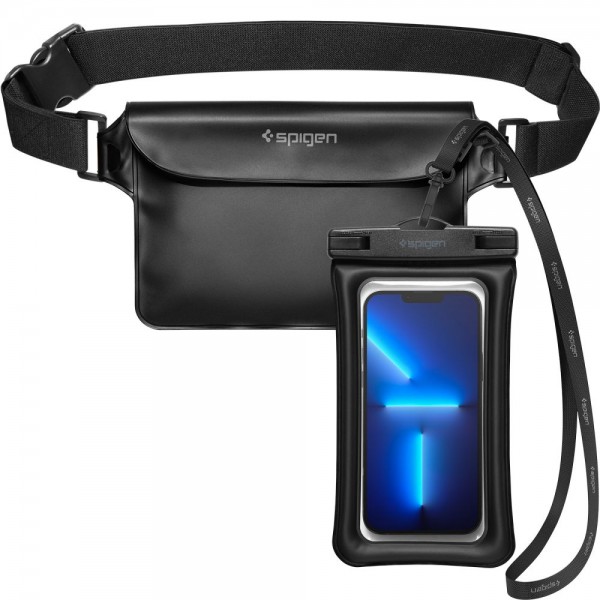 SPIGEN A621 UNIVERSAL WATERPROOF CASE & WAIST BAG BLACK, ΜΕΧΡΙ 6.9-INCH