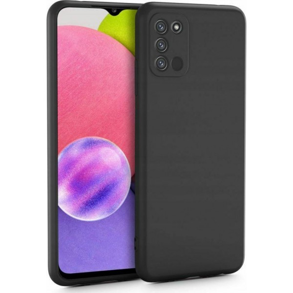 Back Cover Σιλικόνης Μαύρο για Samsung Galaxy A03s, OEM