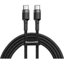 Baseus - Data Cable Cafule (CATKLF-HG1) - Type-C to Type-C, 60W Flash Charging, 20V, 3A, 2m - Gray / Black