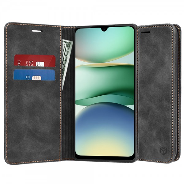 Techsuit Confy Cover Μαύρη Θήκη Βιβλίο για Xiaomi Redmi A5 4G (Regional)