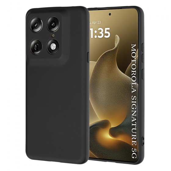 Techsuit SoftFlex Back Cover Black Θήκη σιλικόνης για Motorola Signature