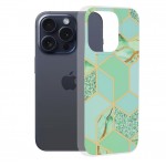 Techsuit Marble Series Back Cover Πλαστικό / Σιλικόνης για το iPhone 15 Pro, Green Hex Techsuit Marble Series Back Cover Πλαστικό / Σιλικόνης για το iPhone 15 Pro, Green Hex