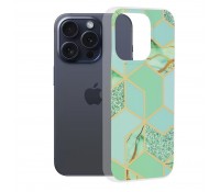 Techsuit Marble Series Back Cover Πλαστικό / Σιλικόνης για το iPhone 15 Pro, Green Hex