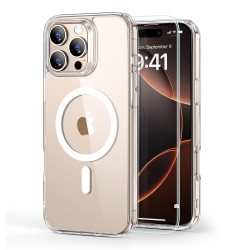 ESR Classic Hybrid HaloLock MagSafe Hybrid Back Cover Διάφανο /  Άσπρο, Σετ με Tempered Glass για iPhone 16 Pro 