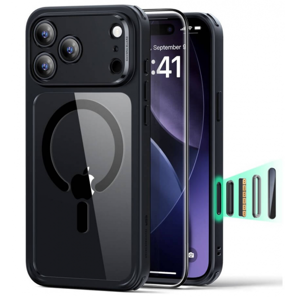ESR Classic Hybrid MagSafe Θήκη & Tempered Glass για iPhone 17 Pro - Μαύρο/Διαφανές