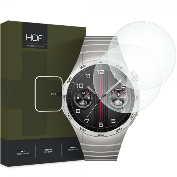 Hofi Tempered Glass Προστατευτικό Οθόνης 2 τεμάχια για το Huawei Watch GT 4 46 mm, Clear