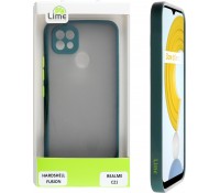 LIME ΘΗΚΗ REALME C21 6.5" HARDSHELL FUSION CAMERA GUARD DARK GREEN WITH YELLOW KEYS