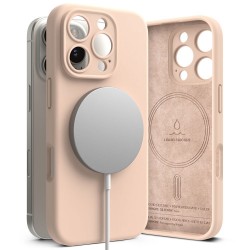 Ringke Silicone Magnetic Back Cover Σιλικόνης Pink Sand για το iPhone 16 Pro, Basic