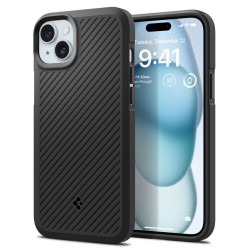 Spigen Core Armor Back Cover Σιλικόνης Ανθεκτική σε Matte Μαύρο χρώμα για το iPhone 15, ACS06479