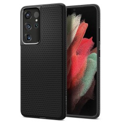 Spigen Liquid Air Back Cover Σιλικόνης Μαύρο για Samsung Galaxy S21 Ultra 5G