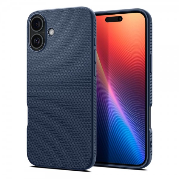 Spigen Liquid Air Back Cover Σιλικόνης Ανθεκτικό Navy Μπλε για iPhone 16, ACS08195