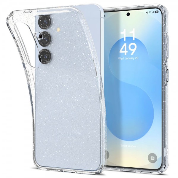 Spigen Liquid Crystal θήκη Σιλικόνης Ανθεκτικό Διάφανο- Glitter Crystal για το Samsung Galaxy S25, ACS08997