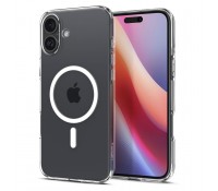 Spigen Liquid Crystal Mag MagSafe Back Cover Σιλικόνης, Διάφανο / Άσπρο για iPhone 16 ACS08390