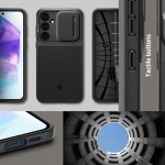 Spigen Optik Armor Back Cover Μαύρο για Samsung Galaxy A55 5G, ACS07535