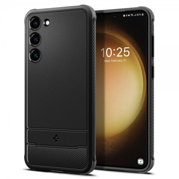 Spigen Rugged Armor Back Cover Σιλικόνης Ανθεκτική Matte Black Samsung Galaxy S23