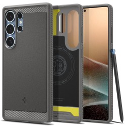 Spigen Rugged Armor Magsafe Back Cover Σιλικόνης Ανθεκτική Marble Grey για το Samsung Galaxy S25 Ultra, ACS08952