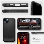 Spigen Rugged Armor Magsafe Back Cover Πλαστικό / Σιλικόνης Ανθεκτική Matte Black iPhone 14