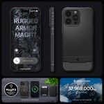 Spigen Rugged Armor Magfit, για Magsafe, Back Cover Ανθεκτική Matte Μαύρο για το iPhone 15 Pro