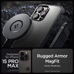 Spigen Rugged Armor MagFit Back Cover Ανθεκτική Matte Μαύρο για το iPhone 15 Pro Max, ACS06561