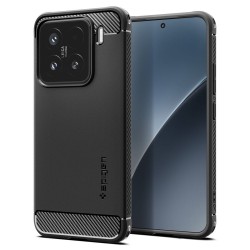 Spigen Rugged Armor Back Cover Σιλικόνης Ανθεκτική Μαύρο για το  Xiaomi 15, ACS08859