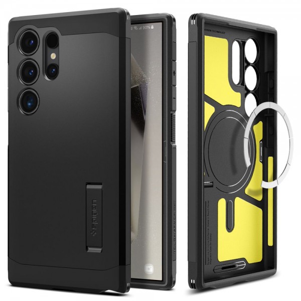 Spigen Tough Armor MagSafe Back Cover Πλαστικό / Σιλικόνης Ανθεκτικό Μαύρο για Samsung Galaxy S24 Ultra, ACS07303