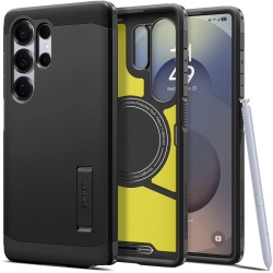 Spigen Tough Armor MagSafe Back Cover Πλαστικό / Σιλικόνης Ανθεκτικό Μαύρο για Samsung Galaxy S25 Ultra, ACS08964