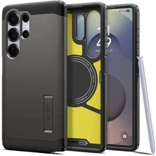 Spigen Tough Armor Back Cover Πλαστικό / Σιλικόνης Ανθεκτικό Gunmetal για Samsung Galaxy S25 Ultra, ACS08965