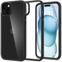 Spigen Ultra Hybrid Back Cover Σιλικόνης / Πλαστικό Ανθεκτική Matte Μαύρο / Διαφανές για το iPhone 15, ACS06799