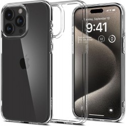 Spigen Ultra Hybrid Back Cover Σιλικόνης / Πλαστικό Crystal Clear - Διάφανο για το iPhone 15 Pro Max