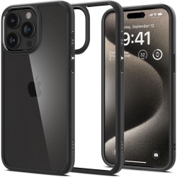 Spigen Ultra Hybrid Back Cover Σιλικόνης / Πλαστικό Matte Black για το iPhone 15 Pro Max