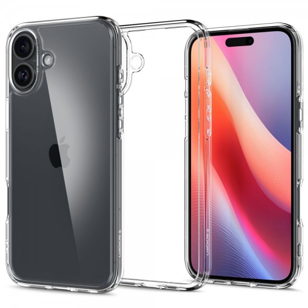 Spigen Ultra Hybrid Back Cover Σιλικόνης / Πλαστικό, Διάφανο για iPhone 16, ACS08197 Spigen Ultra Hybrid Back Cover Σιλικόνης / Πλαστικό, Διάφανο για iPhone 16, ACS08197