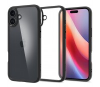 Spigen Ultra Hybrid Back Cover Σιλικόνης / Πλαστικό, Διάφανο/ Μαύρο για iPhone 16, ACS08201