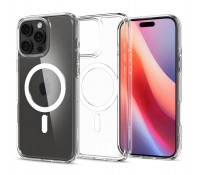 Spigen Ultra Hybrid MagSafe Back Cover Σιλικόνης / Πλαστικό, Διάφανο / Λευκό για iPhone 16 Pro Max