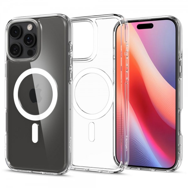 Spigen Ultra Hybrid MagSafe Back Cover Σιλικόνης / Πλαστικό, Διάφανο / Λευκό για iPhone 16 Pro Max