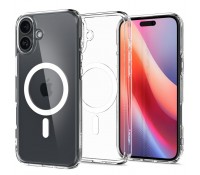 Spigen Ultra Hybrid MagSafe Back Cover Σιλικόνης / Πλαστικό, Διάφανο / Λευκό για iPhone 16, ACS08205