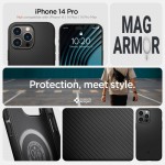 Spigen Mag Armor Back Cover Σιλικόνης Ανθεκτική Matte Black για iPhone 14 Pro