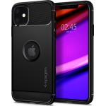 Spigen Rugged Armor Back Cover Σιλικόνης Matte Black για iPhone 11| 8809671010286
