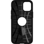 Spigen Rugged Armor Back Cover Σιλικόνης Μαύρο για iPhone 12/12 Pro