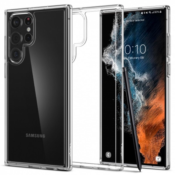 Spigen Ultra Hybrid Back Cover Πλαστικό / Σιλικόνης Crystal Clear για Samsung Galaxy S22 Ultra 5G