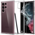 Spigen Ultra Hybrid Back Cover Πλαστικό / Σιλικόνης Crystal Clear για Samsung Galaxy S22 Ultra 5G