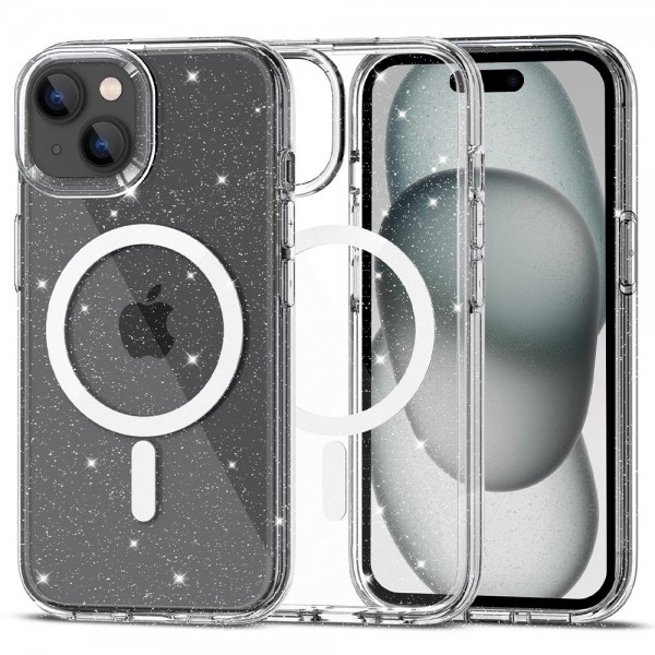 Tech-Protect Flexair Hybrid MagSafe Back Cover  Σιλικόνης / Πλαστικό Διάφανο  με Glitter για το iPhone 15