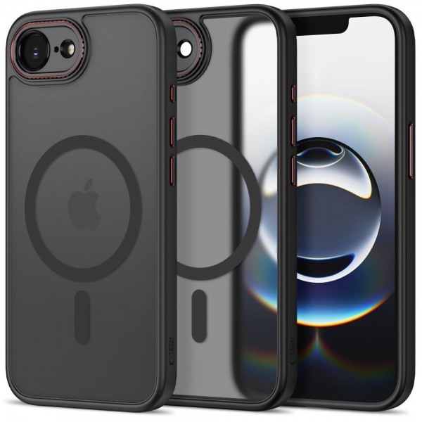Tech-Protect MagCam MagSafe Back Cover Σιλικόνης / Πλαστικό Matte Black / Red για το iPhone 16e / 17e