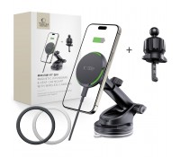 Tech-Protect Magnetic MagSafe Car Mount Phone Charger for Dashboard and Air Vent - MM15W-V7 QI2 15W