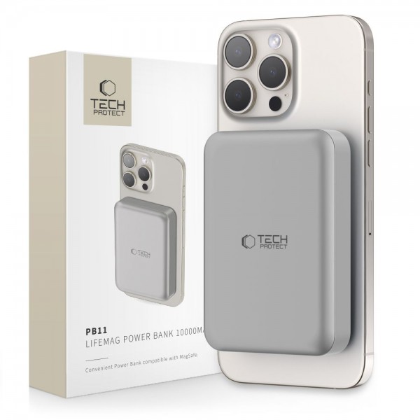 Tech-Protect PB11 Lifemag MagSafe Power Bank 10000mAh, 15W με Θύρα USB-C Titanium