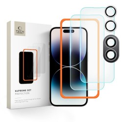 Tech-Protect Supreme Set - Σετ Tempered Glass 2 x Αντιχαρακτικά Προστατευτικά Οθόνης Clear και 1 set Camring Κάμερας  για iPhone 16