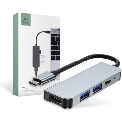 Tech-Protect V2-HUB USB 3.0 Hub 3 Θυρών με σύνδεση USB-C Γκρι